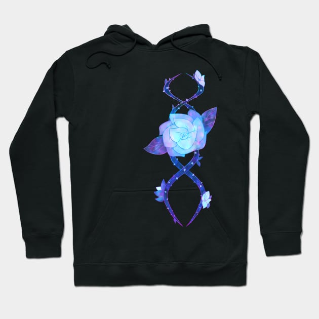 Pixel Ice Rose Vine Hoodie by miniyuna